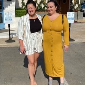 Long sleeve yellow dress
